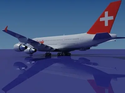 Swiss Air 3D Airbus A380 3D model