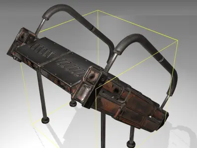 Futuristic Stairs - 8 - Rusty Textures Low-poly 3D model