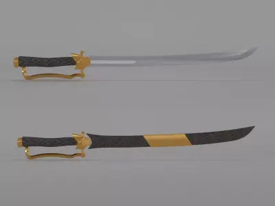 Sword gold and 3D model