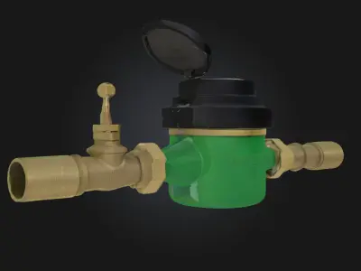 Water Meter Valve Functional Utility Component 3D model
