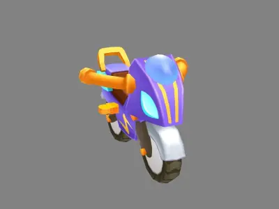 Cartoon motorcycle toy Low-poly 3D model