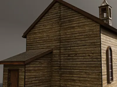 western church Low-poly 3D model