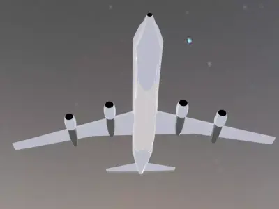 Fictional Quad Engine 1950s Jetliner DC-8-62 Inspired Low-poly 3D model