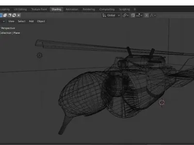 Sci-Fi Helicopter Low-poly 3D model buy