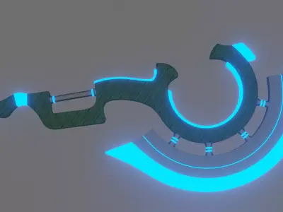 Sci Fi Axe Low-poly 3D model purchase