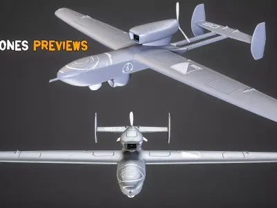 10 Game-Ready UAV And FPV Drones With PBR Texture - Vol 11 Low-poly 3D model