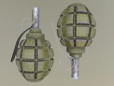 Grenade F1 Game-ready Low-poly 3D model Low-poly 3D model