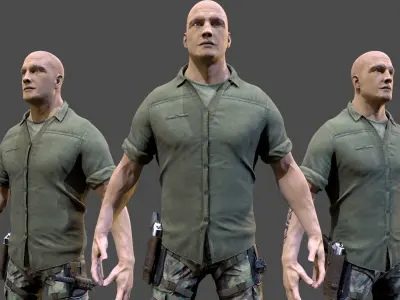 Soldier Low-poly 3D model purchase
