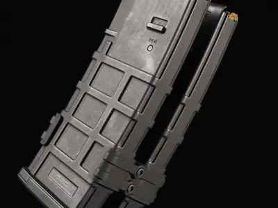  Double Magazine AR-15 Low-poly 3D model