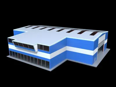 Factory Building Steel Construction indusrial warehouse Hall 3D model