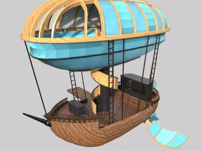 Stylized Airship Low-poly 3D model purchase