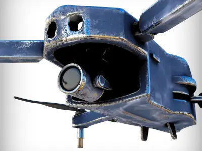 3D old drone Low-poly 3D model
