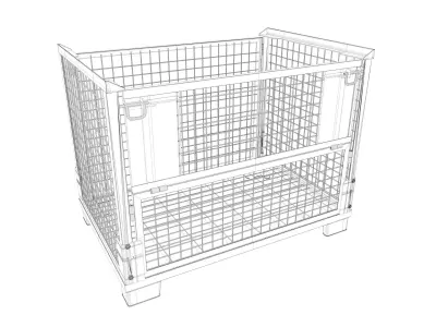 Euro Mesh Pallet Foldable Epal Box Pallet 3D model