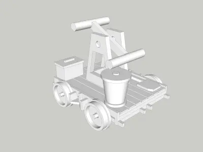  Railway Handcart with Tools by Outland Models Low-poly 3D model