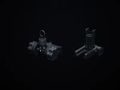 Backup Iron Sight PBR Low-poly 3D model
