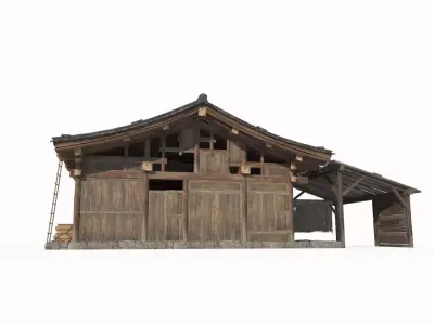 Asian ancient architecture tile shop 3D model