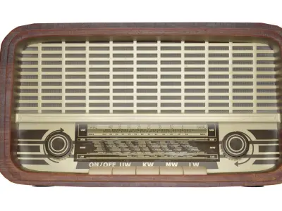 Old Vintage Radio Game Ready Low-poly 3D model