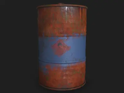 Rust barrel Low-poly 3D model