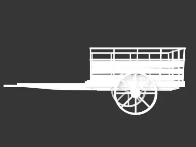 Medieval Transport Cart Medium Low-poly 3D model
