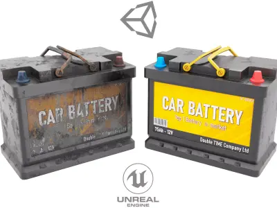 Battery Car Free low-poly 3D model