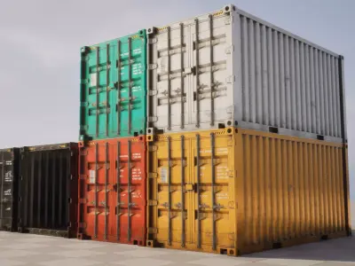 Container Ships Low-poly 3D model