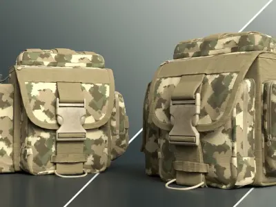 Military and Tactical Multi Pouch Bag 02 Free 3D model