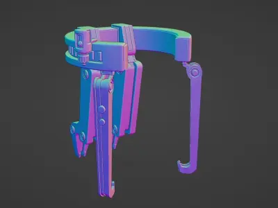 Yellow Robot Sci-fi 3D model