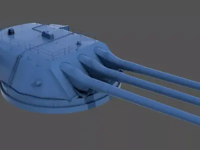 Yamato type94 46cm turrets - Commercial license -1-100 scale 3D print model