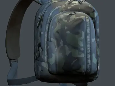 Backpack Camping Generic military human bag storqge baggage Low-poly 3D model 13