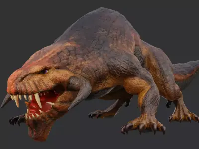 Monster Earth Dragon Low-poly 3D model