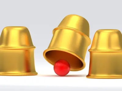 Ball Guessing Game Gold 3D model