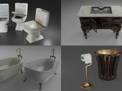 Bathroom environment  3D Model Pack