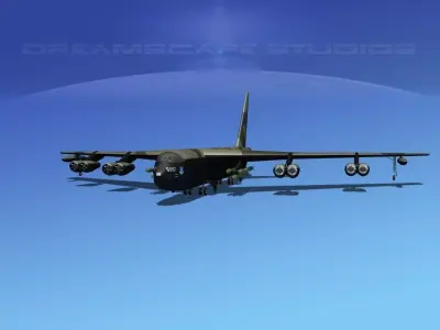 Boeing B-52D Stratofortress V03 3D model