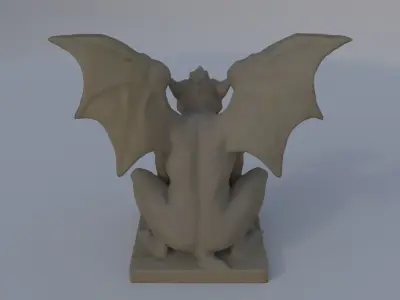 Engraved Stone Gargoyle 3D model