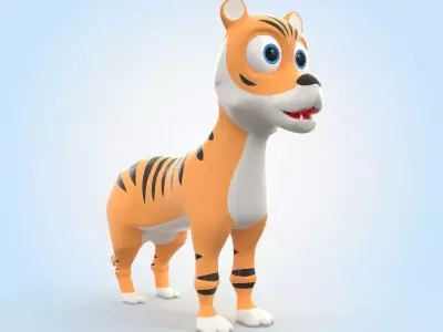 Tiger cartoon 3D model