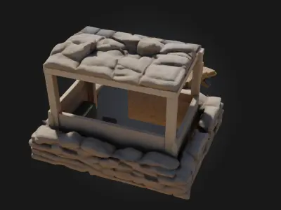 Outpost Defense Station Frontline Vigilance for Hostile 3D model
