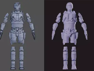 Futuristic Combat Exo-Suit Tactical Armor Concept Design 3D model