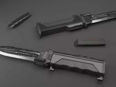Rigged SciFi Knife Low-poly 3D model