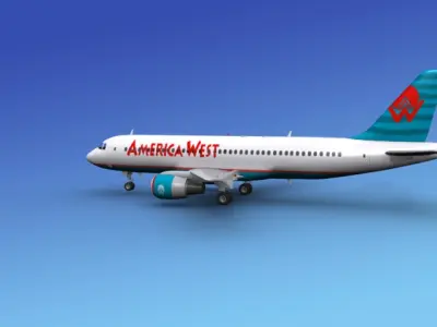 Airbus A320 America Air West 2 3D model