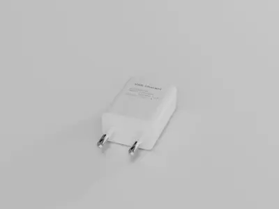 White USB Charger  Free low-poly 3D model