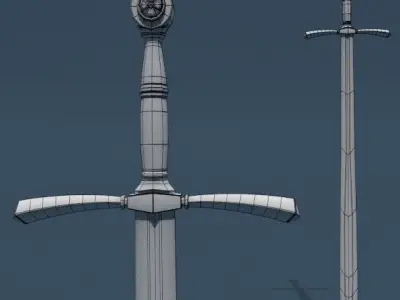 Sword Base Mesh A Free low-poly 3D model