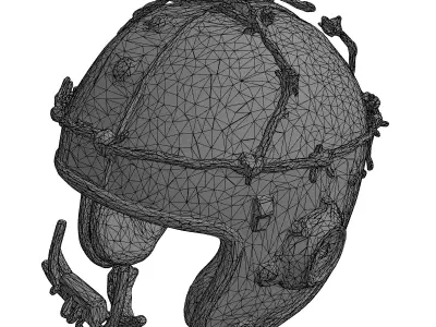 Wasteland Barbed Wire Combat Helmet Low-poly 3D model