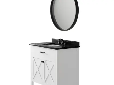 OVE Ainsley 36 White Vanity 3D model