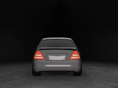 Stylized Mercedes C32 AMG - Game Ready Low-poly 3D model