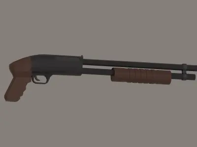 Shotgun Low-poly 3D model shop