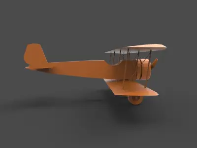 Biplane2 orange biplane 3D print model