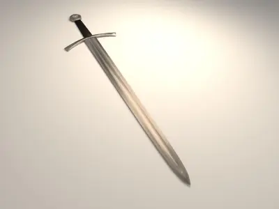 medieval sword Low-poly 3D model 18