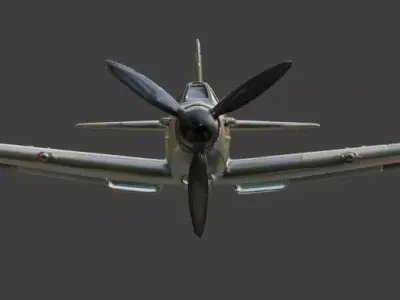 WWII Fighter Plane 3D  Low-poly 3D model