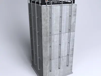 Rocket launch complex platform 3D model