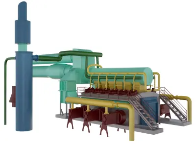 Gas transfer pump Low-poly 3D model